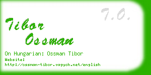 tibor ossman business card